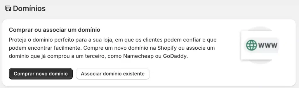 Domínios Shopify