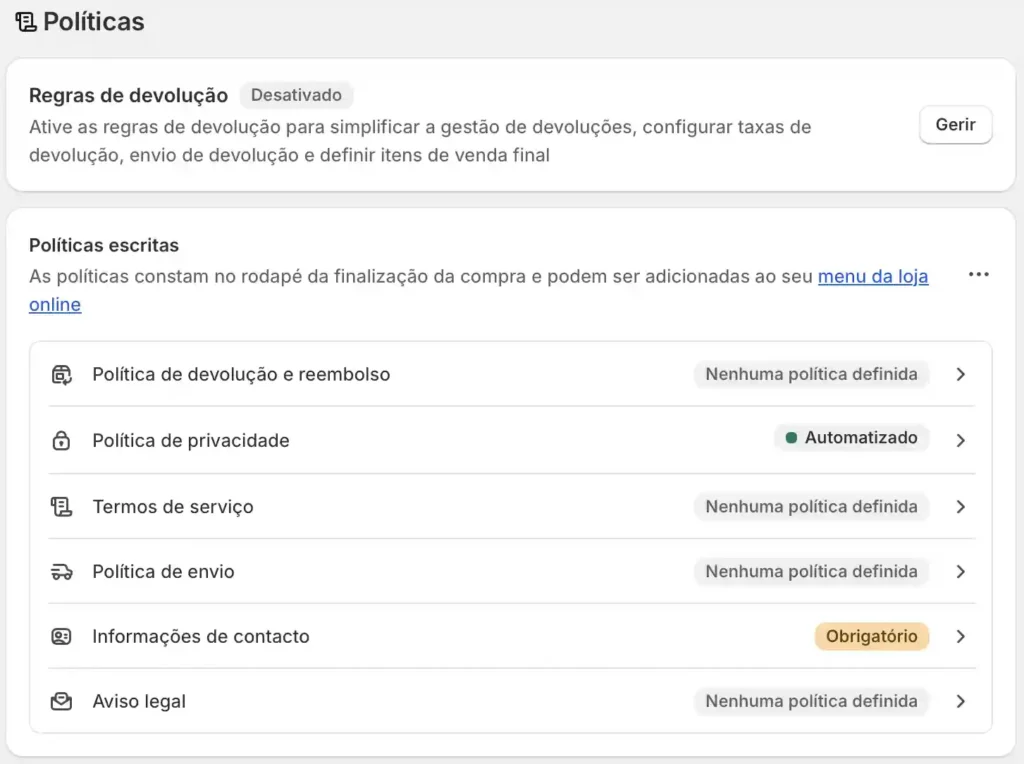 Paginas Shopify