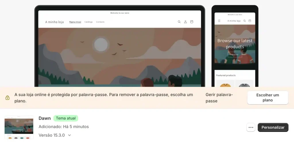 A minha loja Shopify